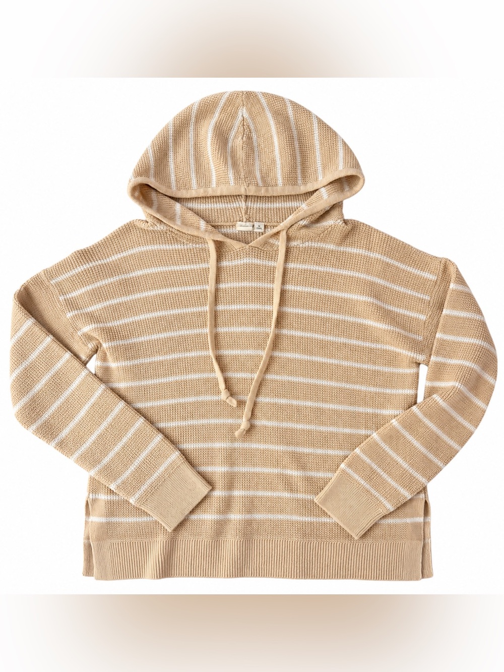 GAP Women’s Beige Stripe Hooded Thick Knit Top